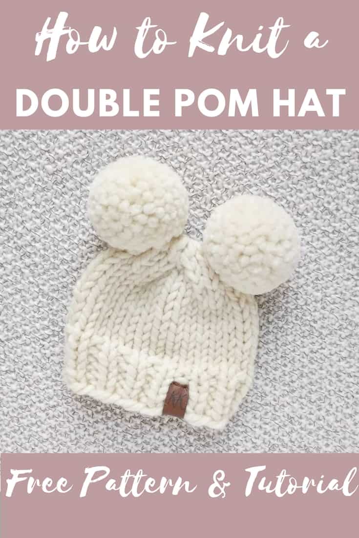 How to knit a double pom pom hat - Knifty Knittings