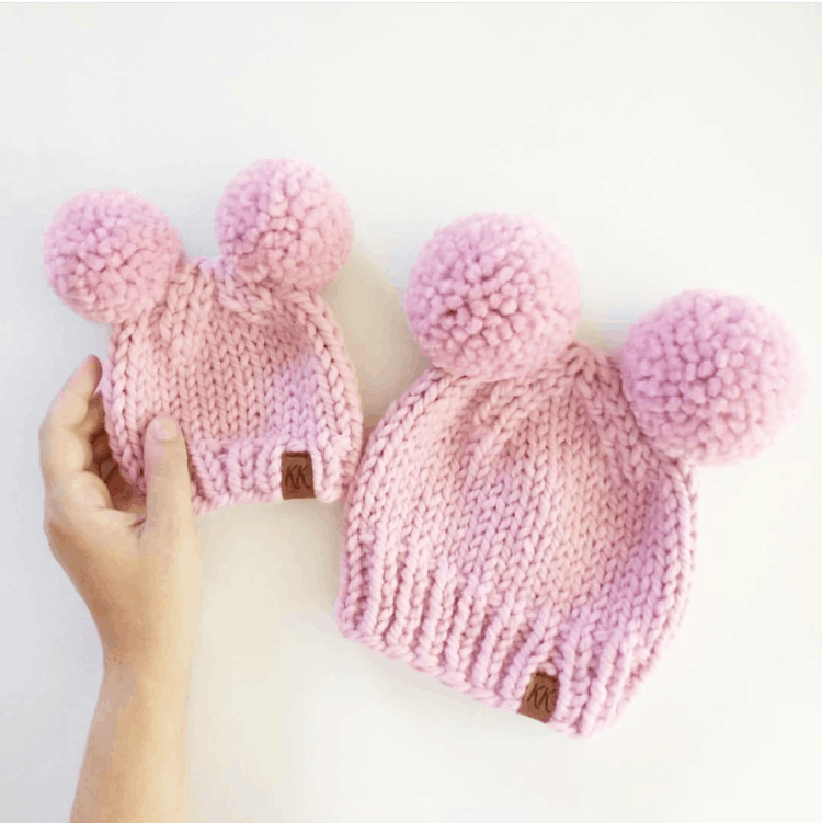 How to knit a double pom pom hat Knifty Knittings