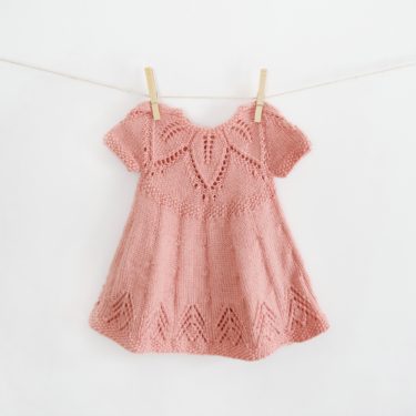 Fairy Leaves Knit Dress - a free pattern from Yarnspirations!